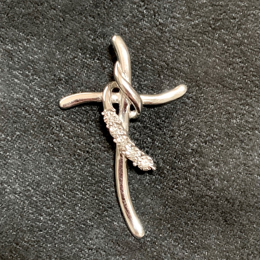 Zales Sterling & Diamond Cross Pendant
